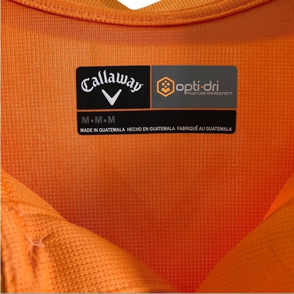 Callaway Golf Orange Opti-Dri Jersey Knit Golf Polo Shirt Men’s Sz Medium - Picture 2 of 8